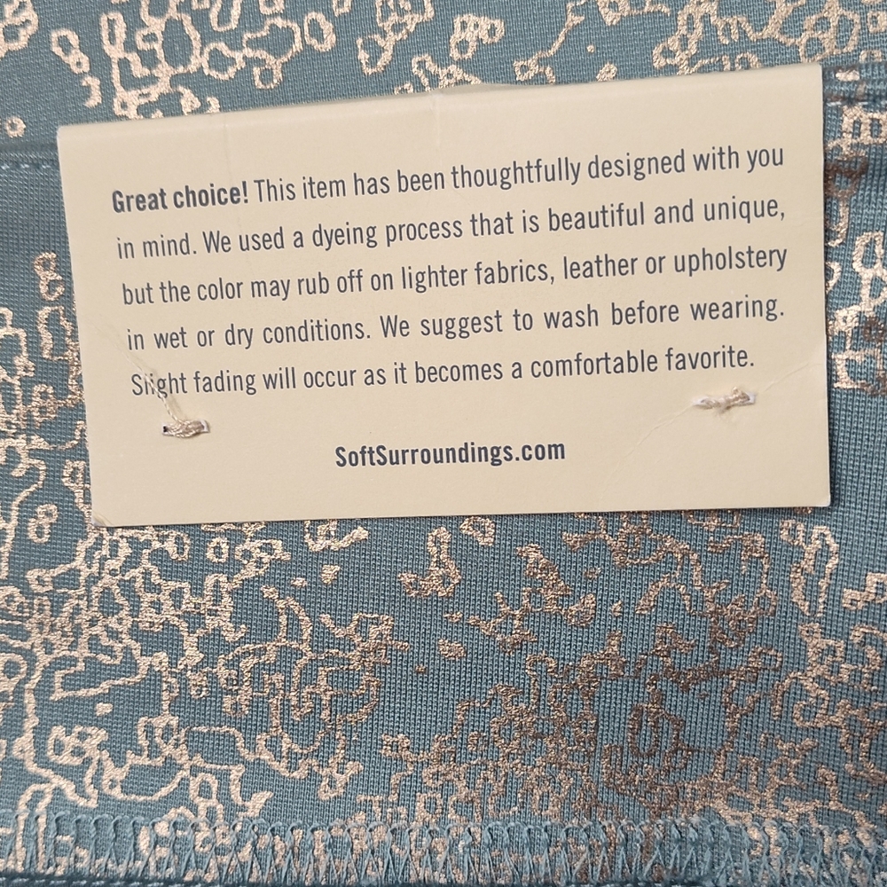 Soft Surroundings Light Blue Patterned Pants - Picture 7 of 8